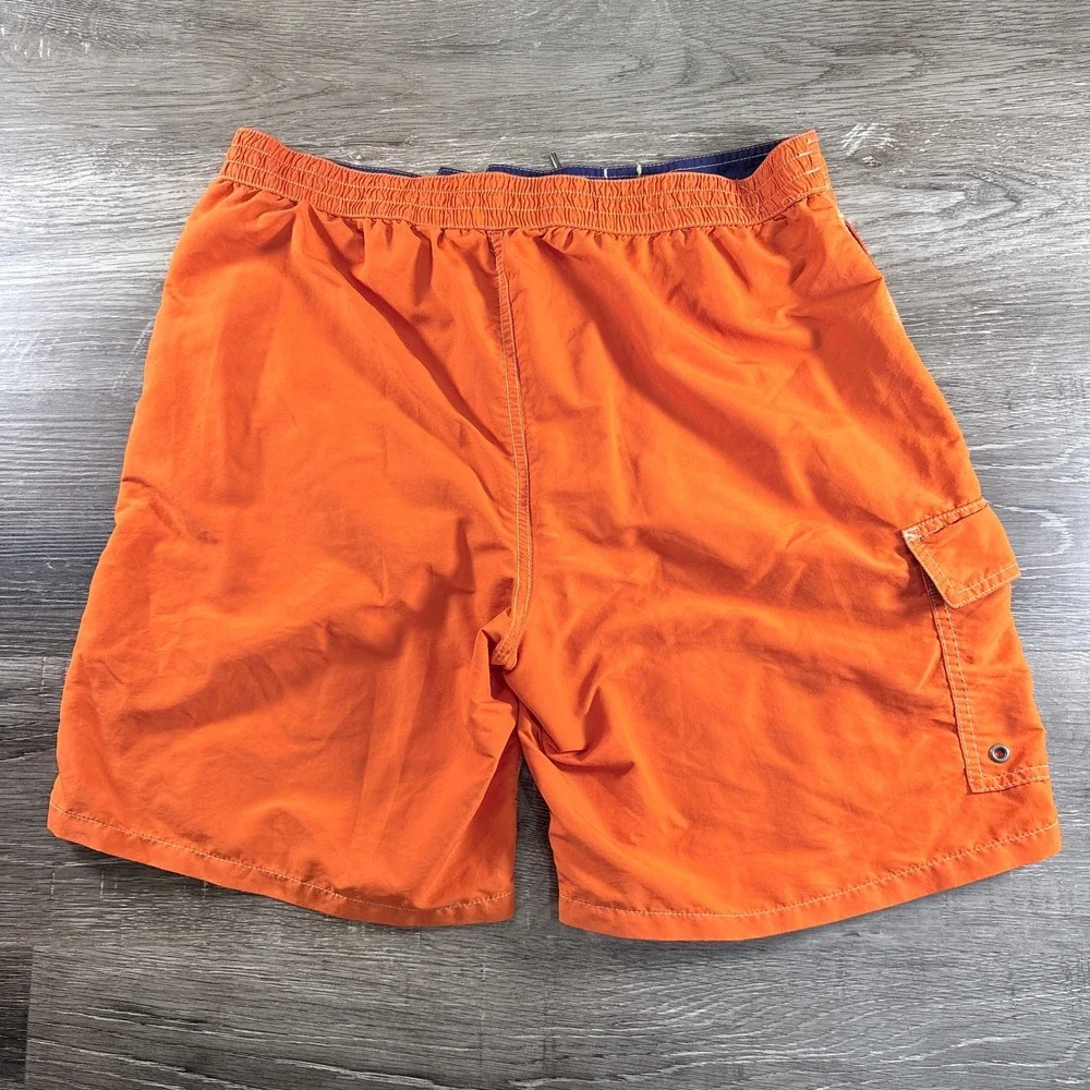 Polo‎ Ralph Lauren Mens Orange Cargo Swim Trunks Board Shorts Medium Drawstring